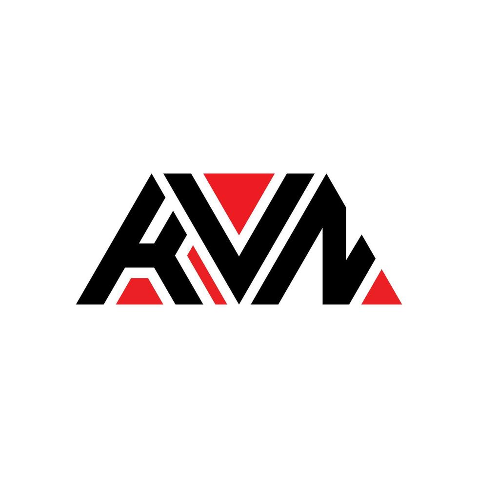 diseño de logotipo de letra triangular kvn con forma de triángulo. monograma de diseño del logotipo del triángulo kvn. plantilla de logotipo de vector de triángulo kvn con color rojo. logotipo triangular kvn logotipo simple, elegante y lujoso. kvn