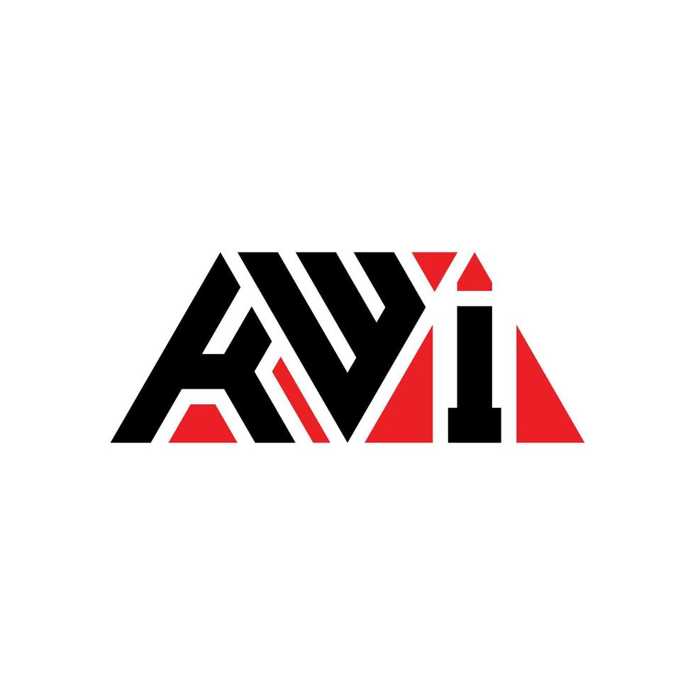 KWI triangle letter logo design with triangle shape. KWI triangle logo design monogram. KWI triangle vector logo template with red color. KWI triangular logo Simple, Elegant, and Luxurious Logo. KWI