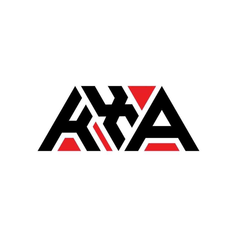 KXA triangle letter logo design with triangle shape. KXA triangle logo design monogram. KXA triangle vector logo template with red color. KXA triangular logo Simple, Elegant, and Luxurious Logo. KXA