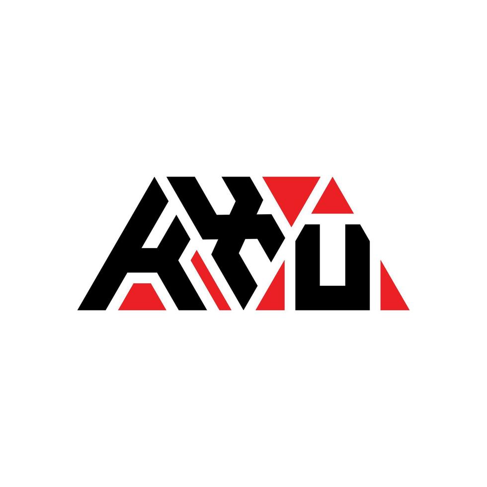 diseño de logotipo de letra triangular kxu con forma de triángulo. monograma de diseño del logotipo del triángulo kxu. plantilla de logotipo de vector de triángulo kxu con color rojo. logotipo triangular kxu logotipo simple, elegante y lujoso. kxu