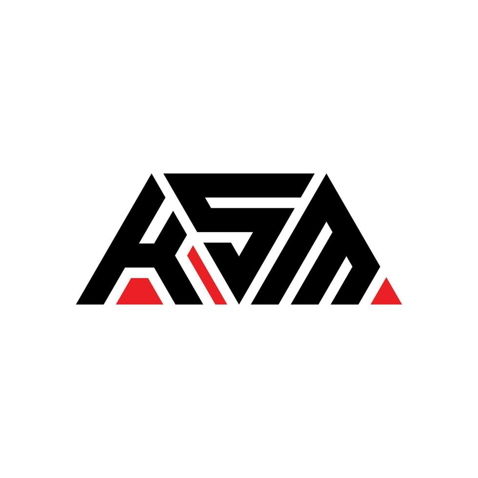KSM triangle letter logo design with triangle shape. KSM triangle logo design monogram. KSM triangle vector logo template with red color. KSM triangular logo Simple, Elegant, and Luxurious Logo. KSM