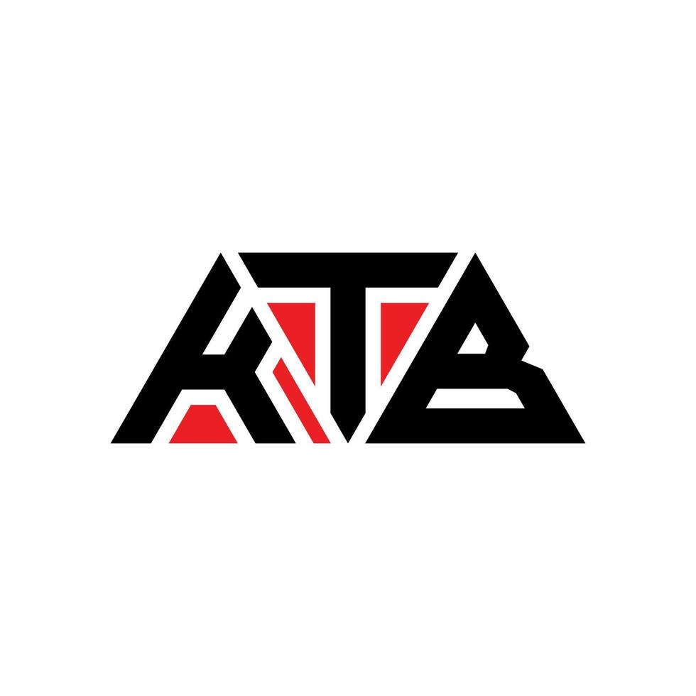 diseño de logotipo de letra triangular ktb con forma de triángulo. monograma de diseño del logotipo del triángulo ktb. plantilla de logotipo de vector de triángulo ktb con color rojo. logotipo triangular ktb logotipo simple, elegante y lujoso. ktb