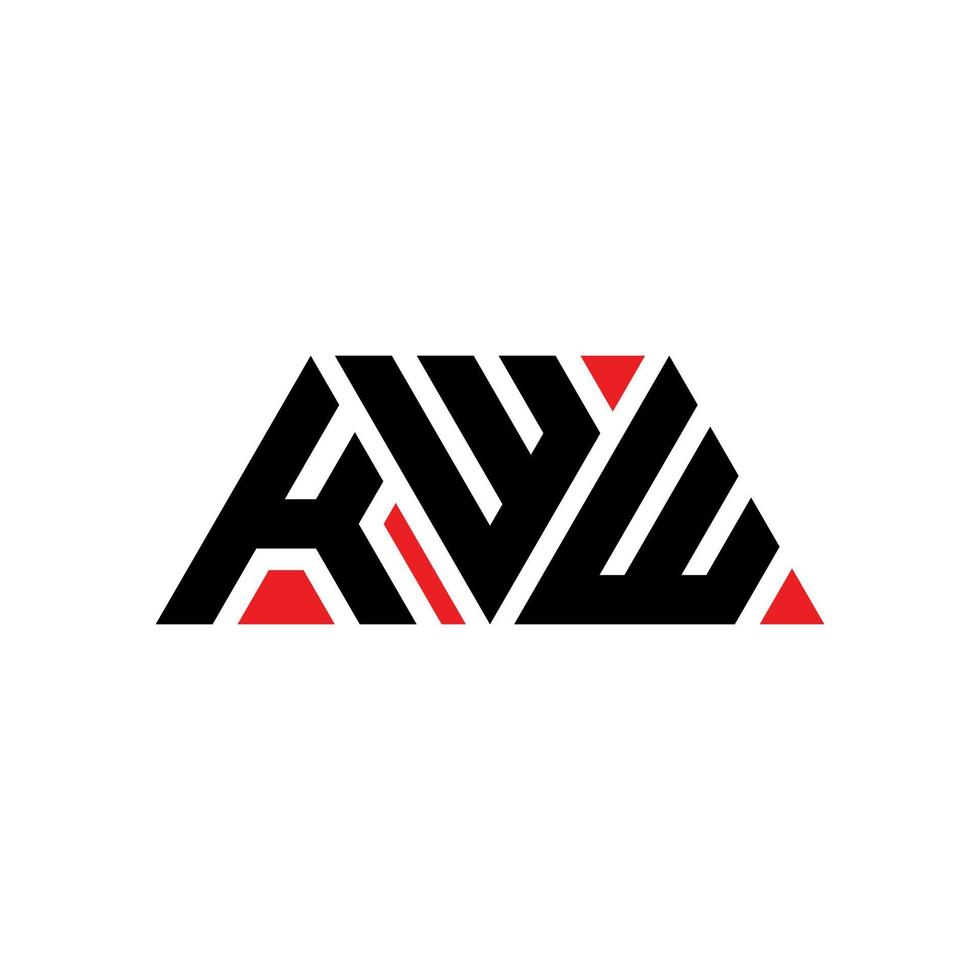 diseño de logotipo de letra triangular kww con forma de triángulo. monograma de diseño del logotipo del triángulo kww. plantilla de logotipo de vector de triángulo kww con color rojo. logotipo triangular kww logotipo simple, elegante y lujoso. kww