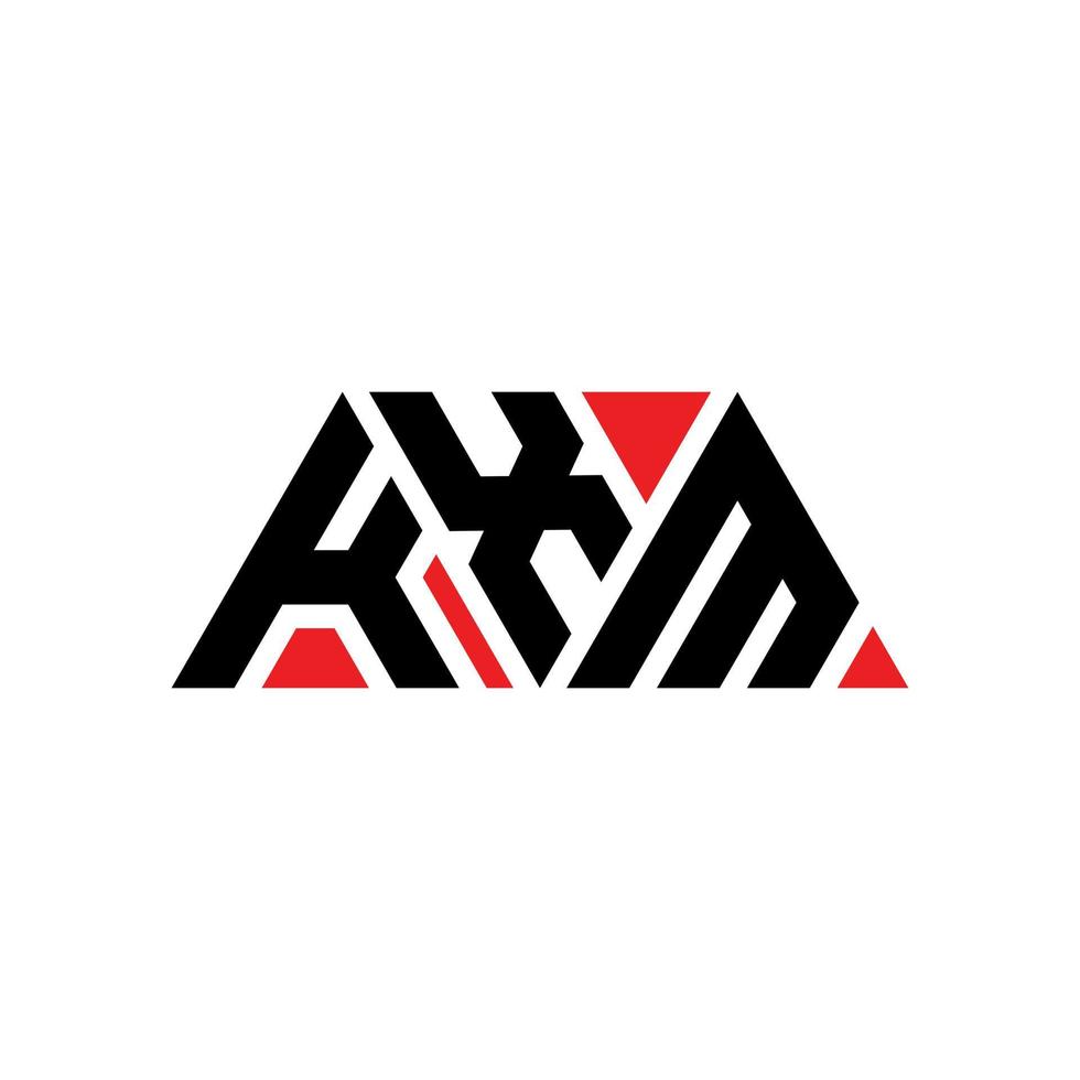 diseño de logotipo de letra triangular kxm con forma de triángulo. monograma de diseño del logotipo del triángulo kxm. plantilla de logotipo de vector de triángulo kxm con color rojo. logotipo triangular kxm logotipo simple, elegante y lujoso. kxm