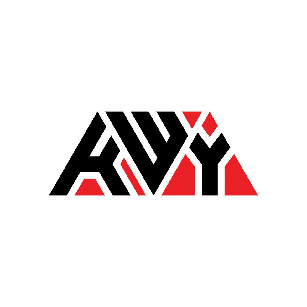 diseño de logotipo de letra triangular kwy con forma de triángulo. monograma de diseño del logotipo del triángulo kwy. plantilla de logotipo de vector de triángulo kwy con color rojo. logotipo triangular kwy logotipo simple, elegante y lujoso. kwy