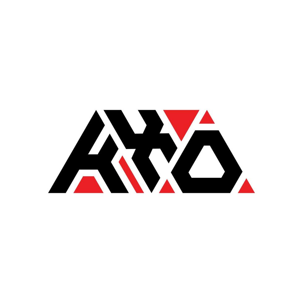 diseño de logotipo de letra triangular kxo con forma de triángulo. monograma de diseño del logotipo del triángulo kxo. plantilla de logotipo de vector de triángulo kxo con color rojo. logotipo triangular kxo logotipo simple, elegante y lujoso. kxo