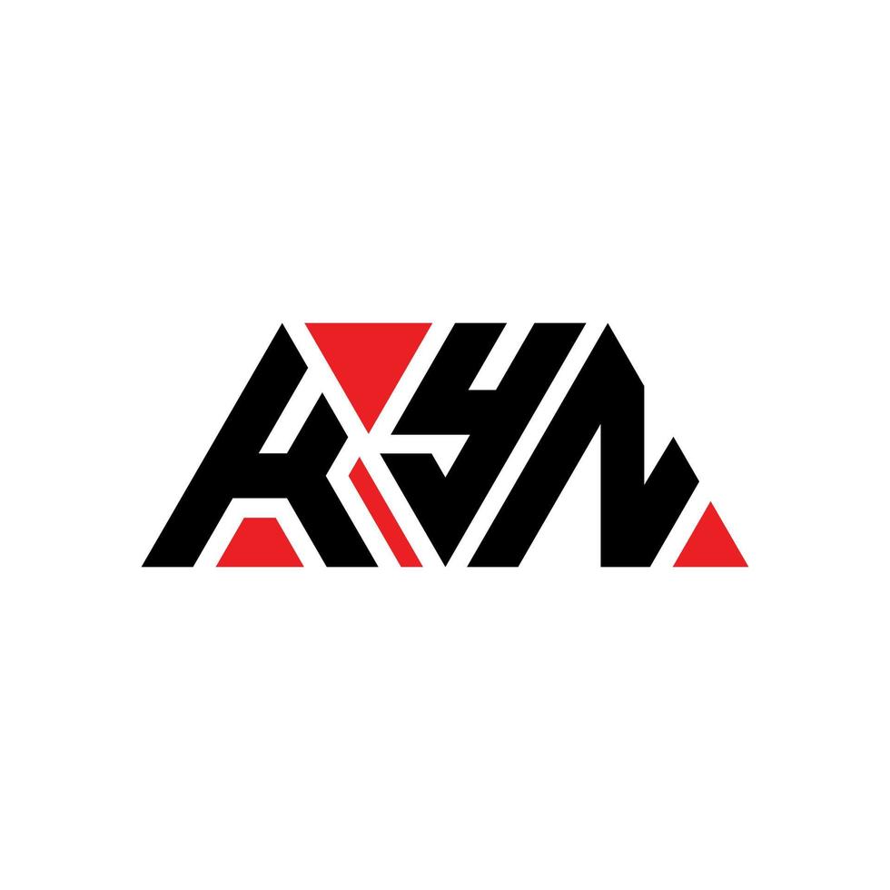 diseño de logotipo de letra de triángulo kyn con forma de triángulo. monograma de diseño del logotipo del triángulo kyn. plantilla de logotipo de vector de triángulo kyn con color rojo. logo triangular kyn logo simple, elegante y lujoso. kyn
