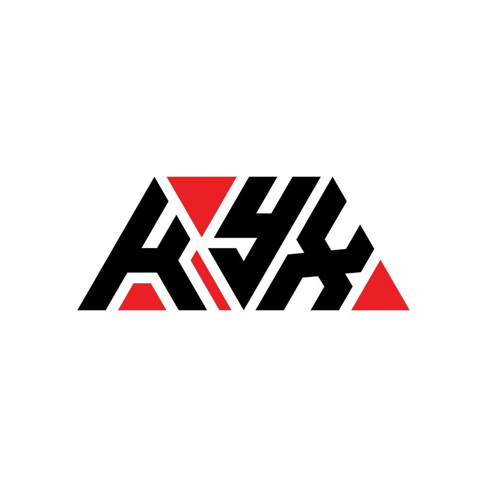 KYX triangle letter logo design with triangle shape. KYX triangle logo design monogram. KYX triangle vector logo template with red color. KYX triangular logo Simple, Elegant, and Luxurious Logo. KYX