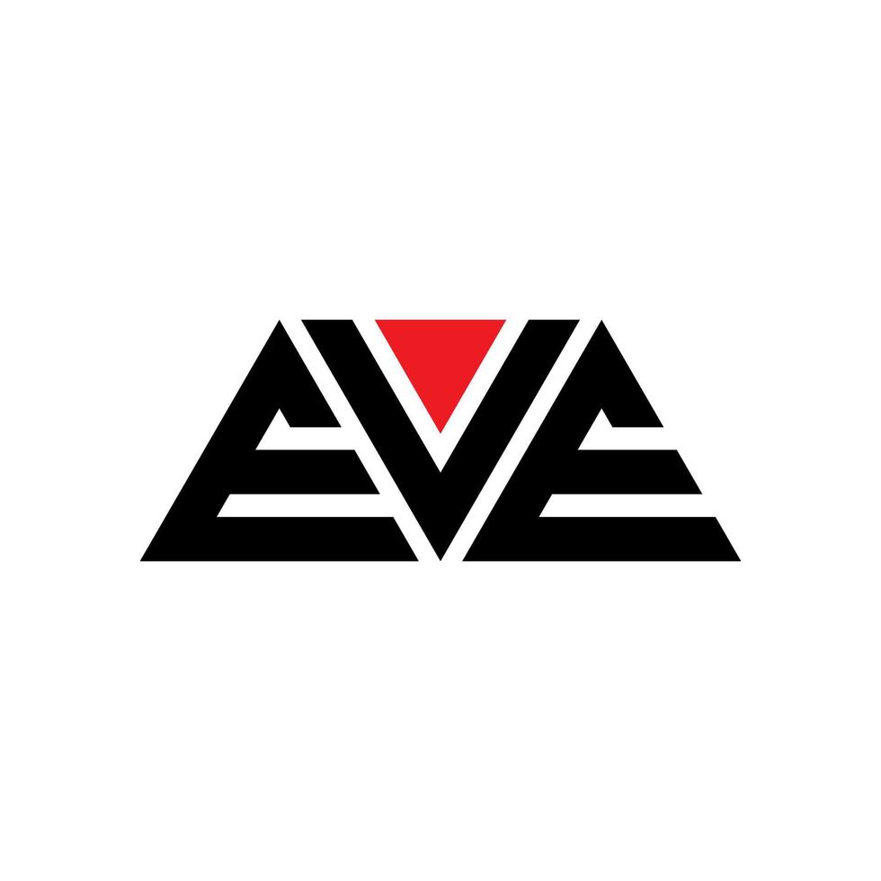 diseño de logotipo de letra de triángulo de Eva con forma de triángulo. monograma de diseño de logotipo de triángulo de Eva. plantilla de logotipo de vector de triángulo de Eva con color rojo. logo triangular de eve logo simple, elegante y lujoso. víspera