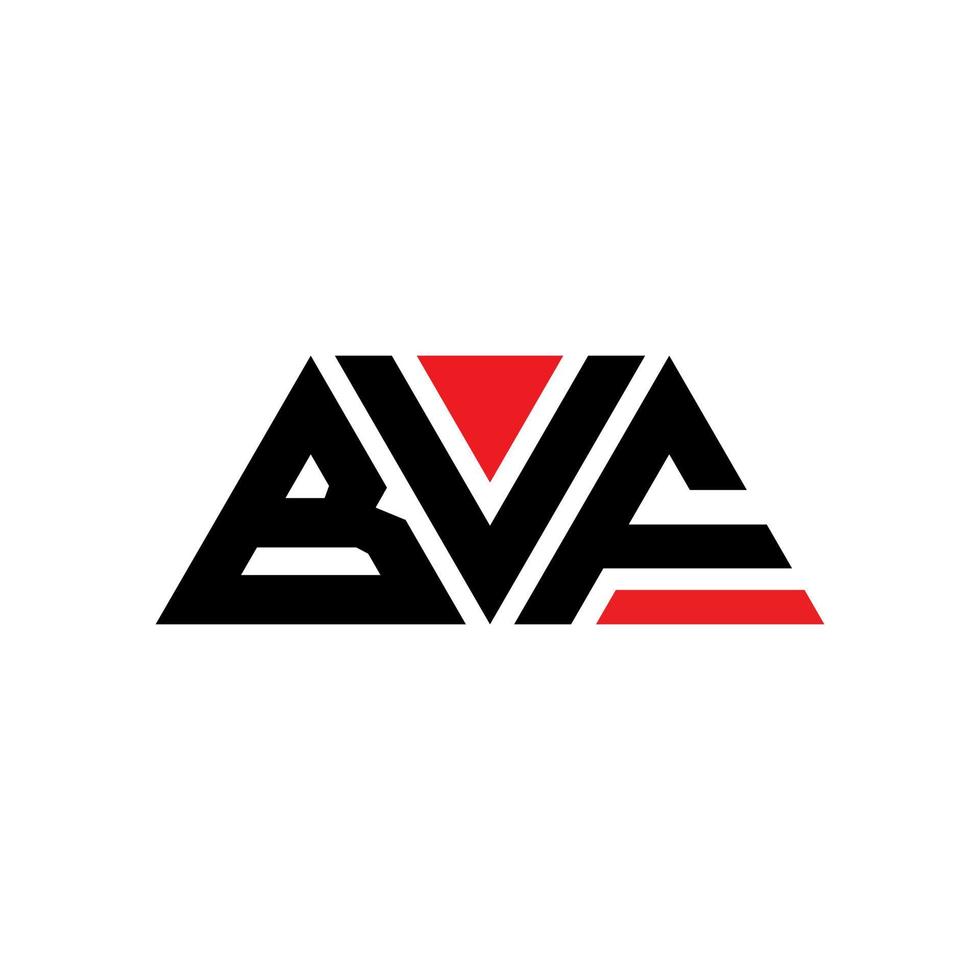 Diseño de logotipo de letra triangular bvf con forma de triángulo. monograma de diseño de logotipo de triángulo bvf. plantilla de logotipo de vector de triángulo bvf con color rojo. logotipo triangular bvf logotipo simple, elegante y lujoso. bvf