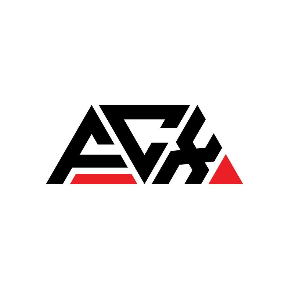 FCX triangle letter logo design with triangle shape. FCX triangle logo design monogram. FCX triangle vector logo template with red color. FCX triangular logo Simple, Elegant, and Luxurious Logo. FCX