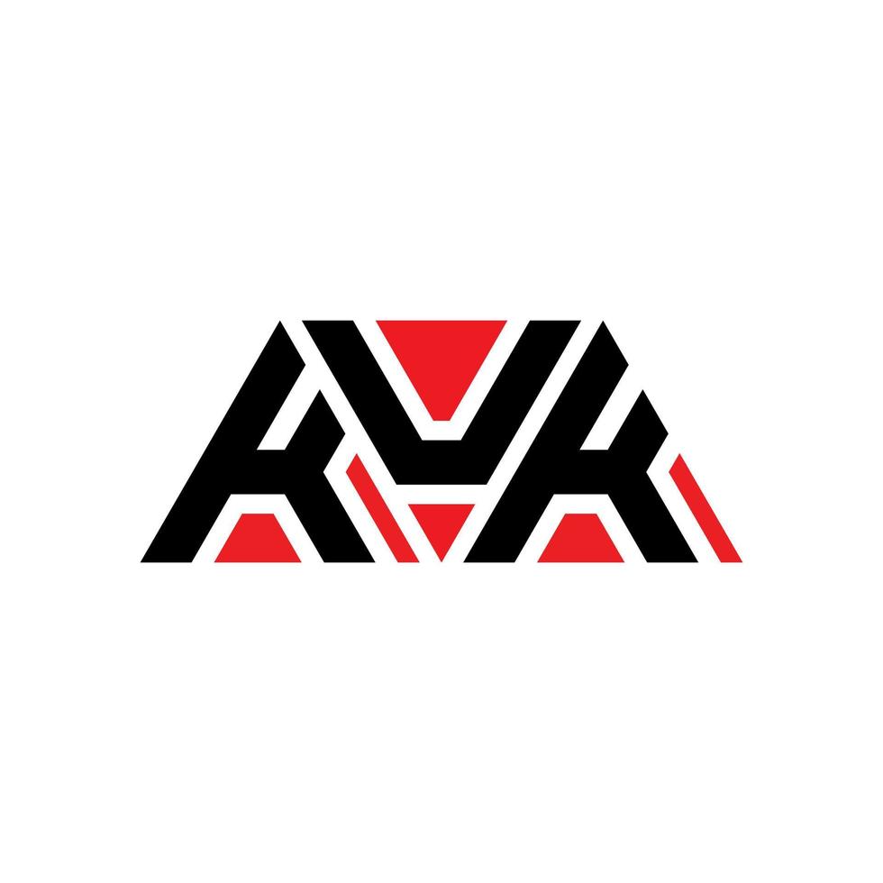 diseño de logotipo de letra triangular kuk con forma de triángulo. monograma de diseño del logotipo del triángulo kuk. plantilla de logotipo de vector de triángulo kuk con color rojo. logo triangular kuk logo simple, elegante y lujoso. kuk