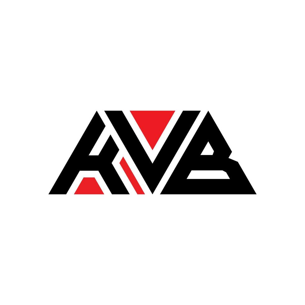 diseño de logotipo de letra triangular kvb con forma de triángulo. monograma de diseño del logotipo del triángulo kvb. plantilla de logotipo de vector de triángulo kvb con color rojo. logotipo triangular kvb logotipo simple, elegante y lujoso. kvb