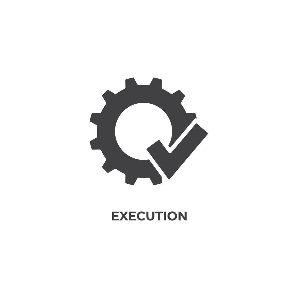 Vector sign of execution symbol is isolated on a white background. icon color editable.