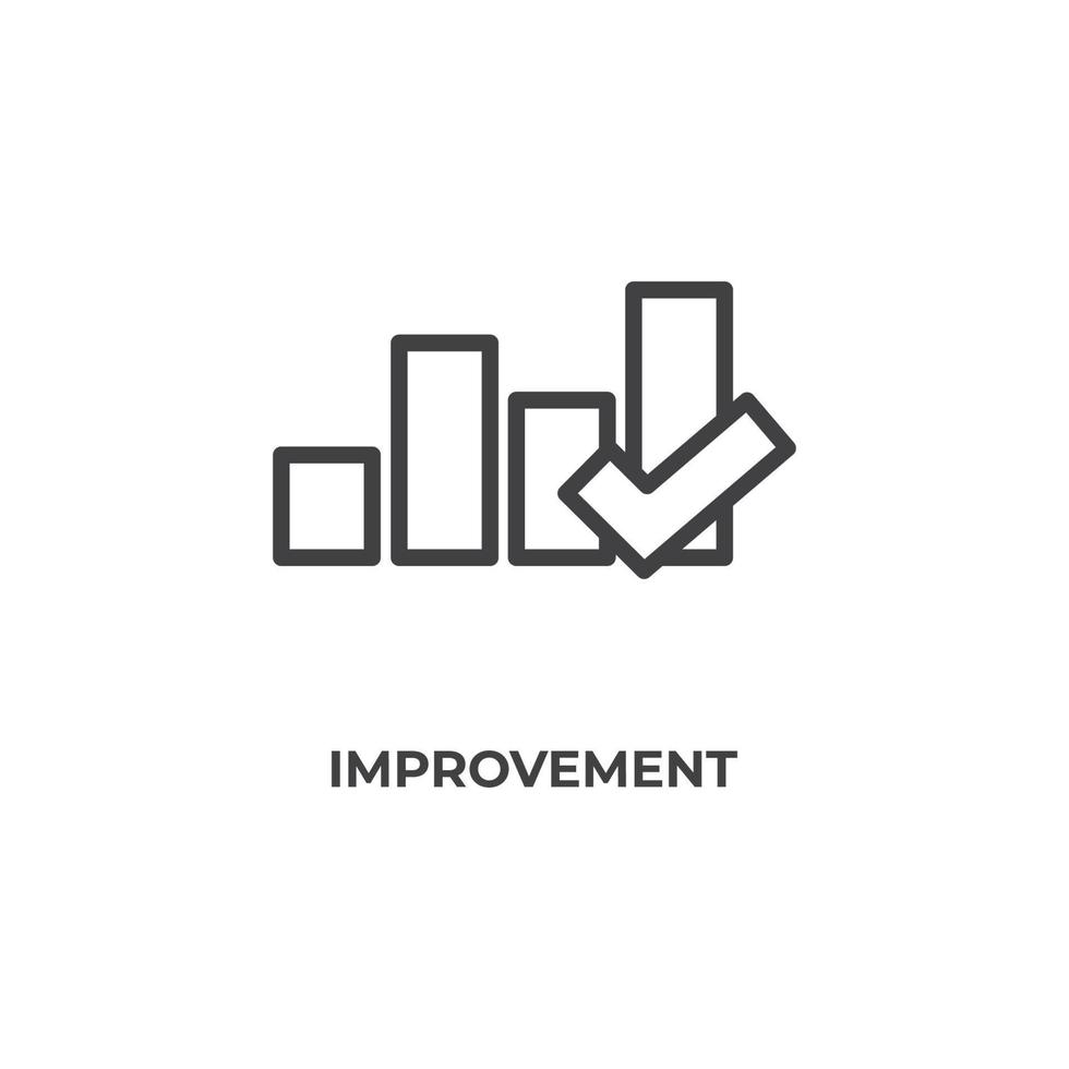 Vector sign of improvement symbol is isolated on a white background. icon color editable.