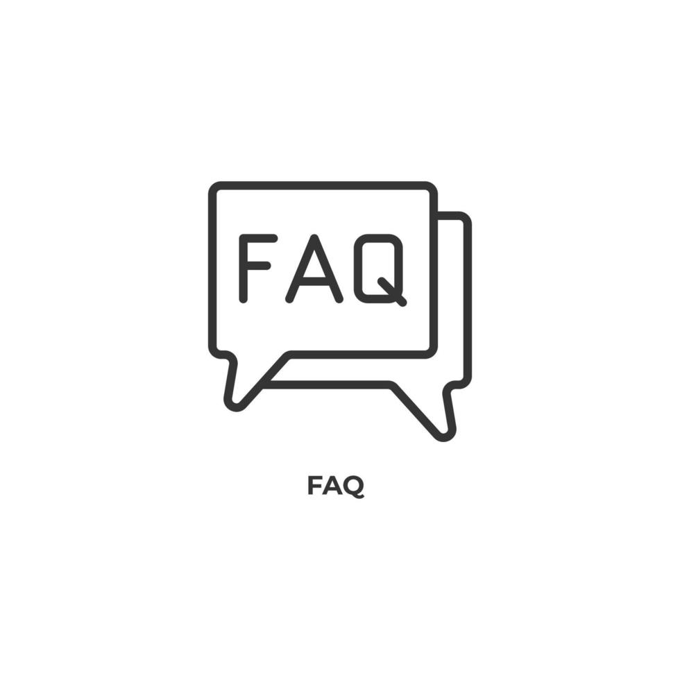 Vector sign of faq symbol is isolated on a white background. icon color editable.