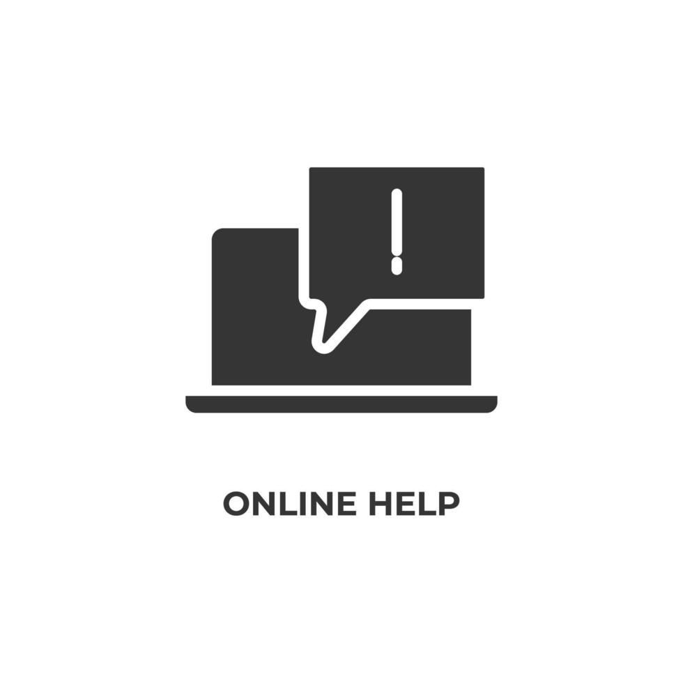 Vector sign of online help symbol is isolated on a white background. icon color editable.