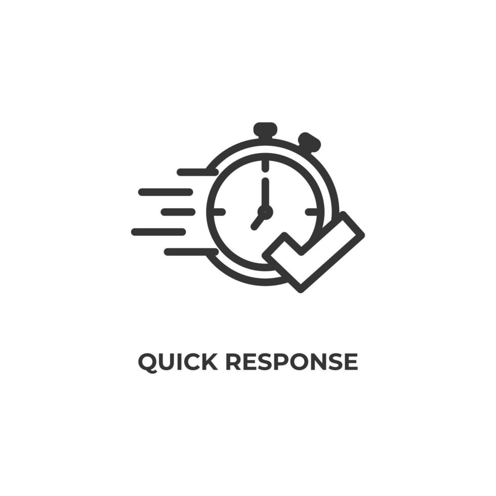 Vector sign of quick response symbol is isolated on a white background. icon color editable.