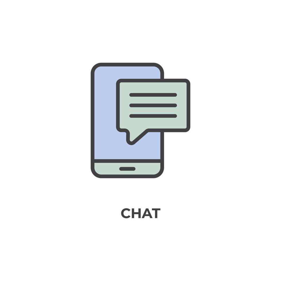 Vector sign of chat symbol is isolated on a white background. icon color editable.