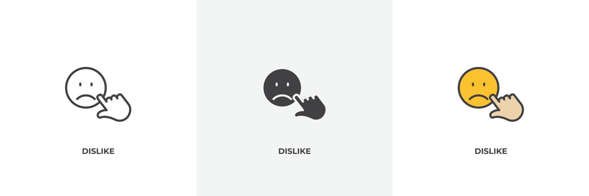 dislike icon. Line, solid and filled outline colorful version, outline and filled vector sign. Idea Symbol, logo illustration. Vector graphics