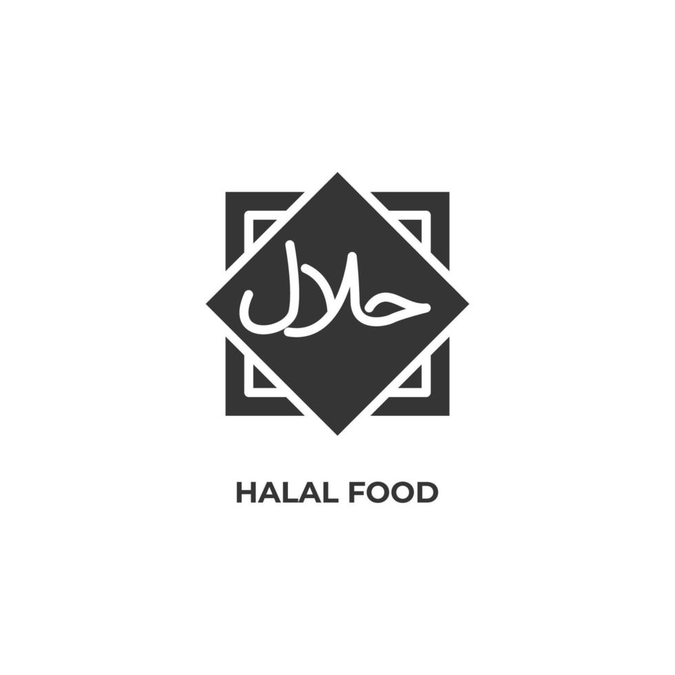 Vector sign of halal food symbol is isolated on a white background. icon color editable.