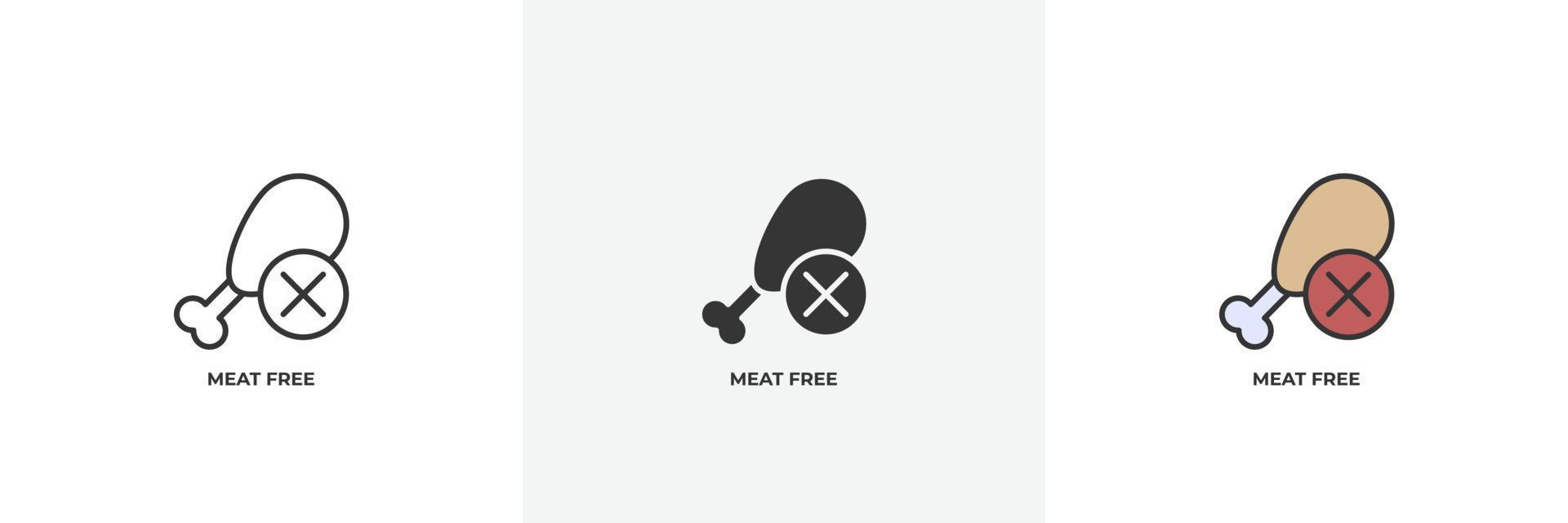 meat free icon. Line, solid and filled outline colorful version, outline and filled vector sign. Idea Symbol, logo illustration. Vector graphics