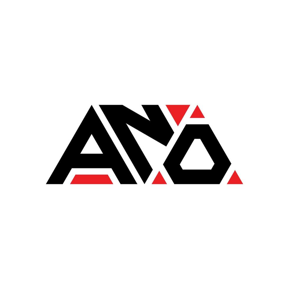 ano diseño de logotipo de letra triangular con forma de triángulo. monograma de diseño de logotipo de triángulo ano. ano plantilla de logotipo de vector de triángulo con color rojo. ano logo triangular logo simple, elegante y lujoso. ano