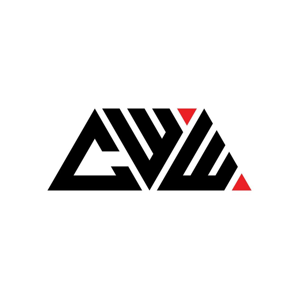 cww diseño de logotipo de letra triangular con forma de triángulo. monograma de diseño de logotipo de triángulo cww. plantilla de logotipo de vector de triángulo cww con color rojo. logotipo triangular cww logotipo simple, elegante y lujoso. cww