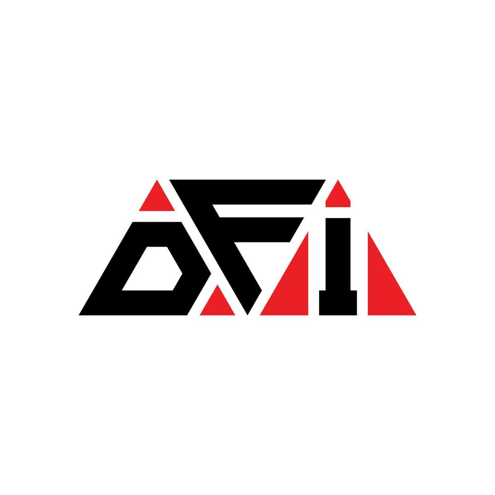diseño de logotipo de letra triangular dfi con forma de triángulo. monograma de diseño del logotipo del triángulo dfi. plantilla de logotipo de vector de triángulo dfi con color rojo. logotipo triangular dfi logotipo simple, elegante y lujoso. dfi