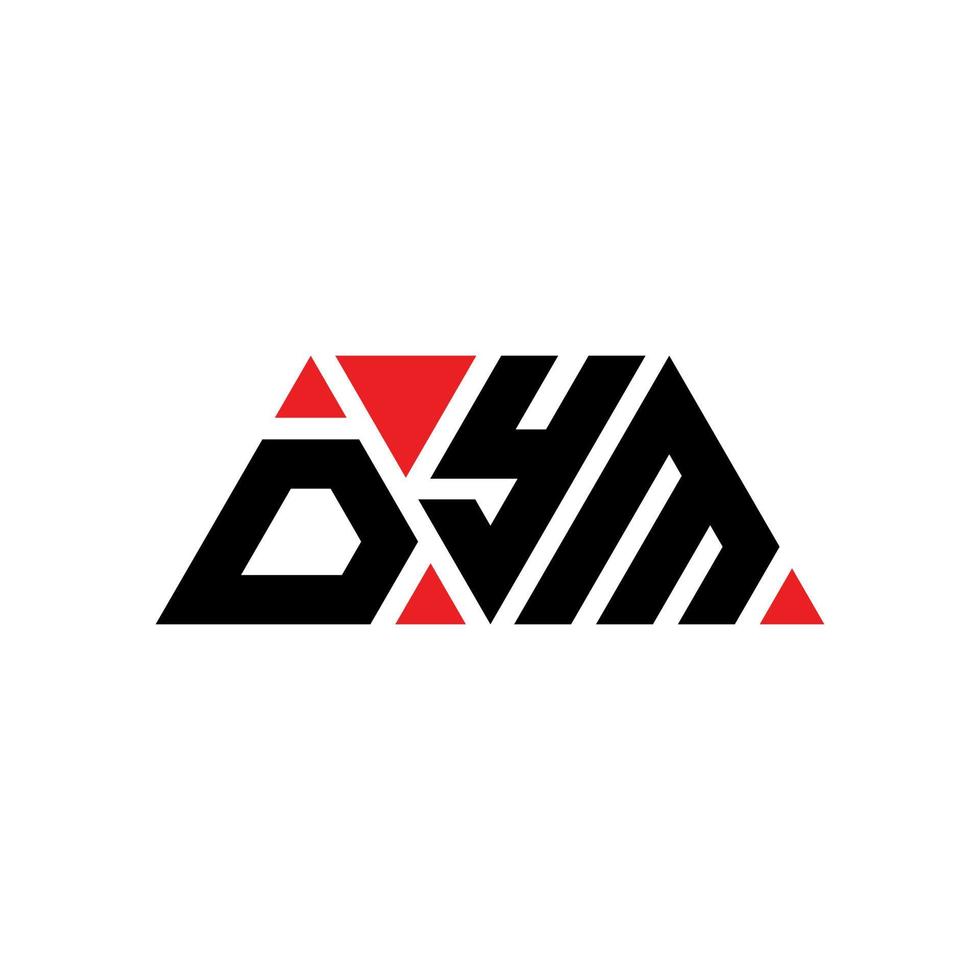 DYM triangle letter logo design with triangle shape. DYM triangle logo design monogram. DYM triangle vector logo template with red color. DYM triangular logo Simple, Elegant, and Luxurious Logo. DYM