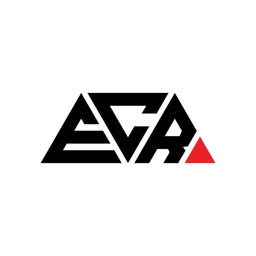 ECR triangle letter logo design with triangle shape. ECR triangle logo design monogram. ECR triangle vector logo template with red color. ECR triangular logo Simple, Elegant, and Luxurious Logo. ECR