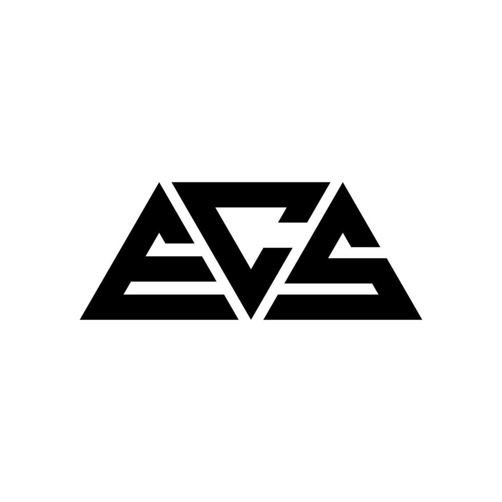 ECS triangle letter logo design with triangle shape. ECS triangle logo design monogram. ECS triangle vector logo template with red color. ECS triangular logo Simple, Elegant, and Luxurious Logo. ECS