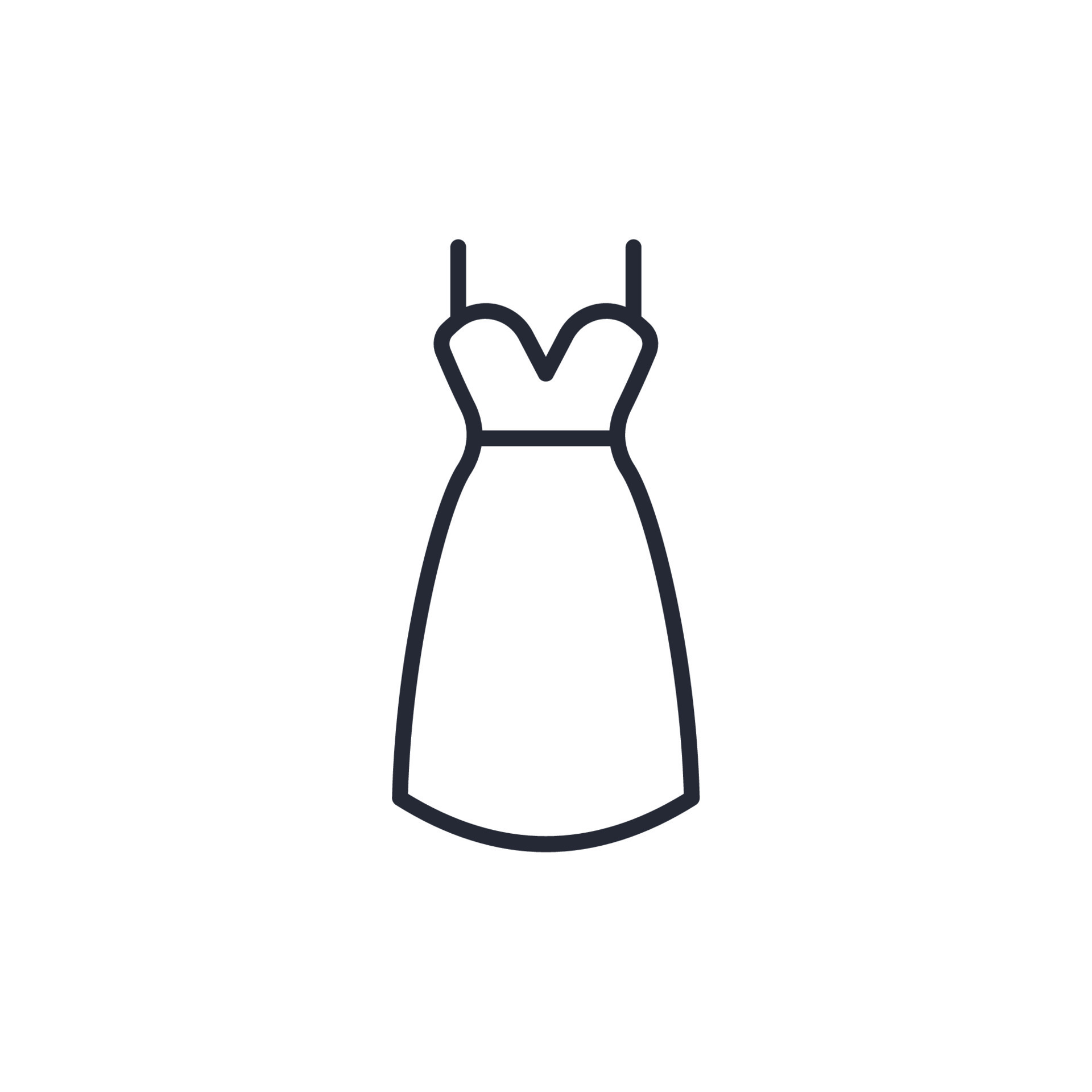 Vector sign of the dress symbol is isolated on a white background