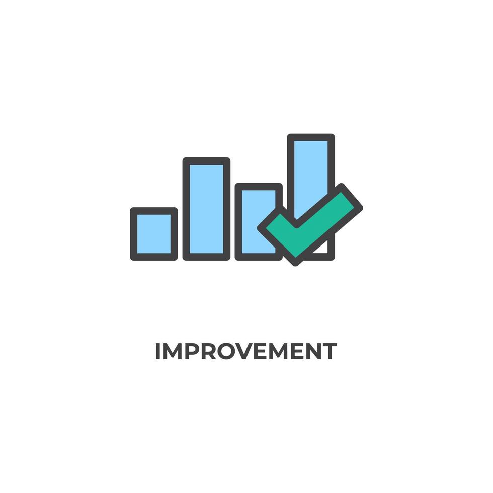 Vector sign of improvement symbol is isolated on a white background. icon color editable.