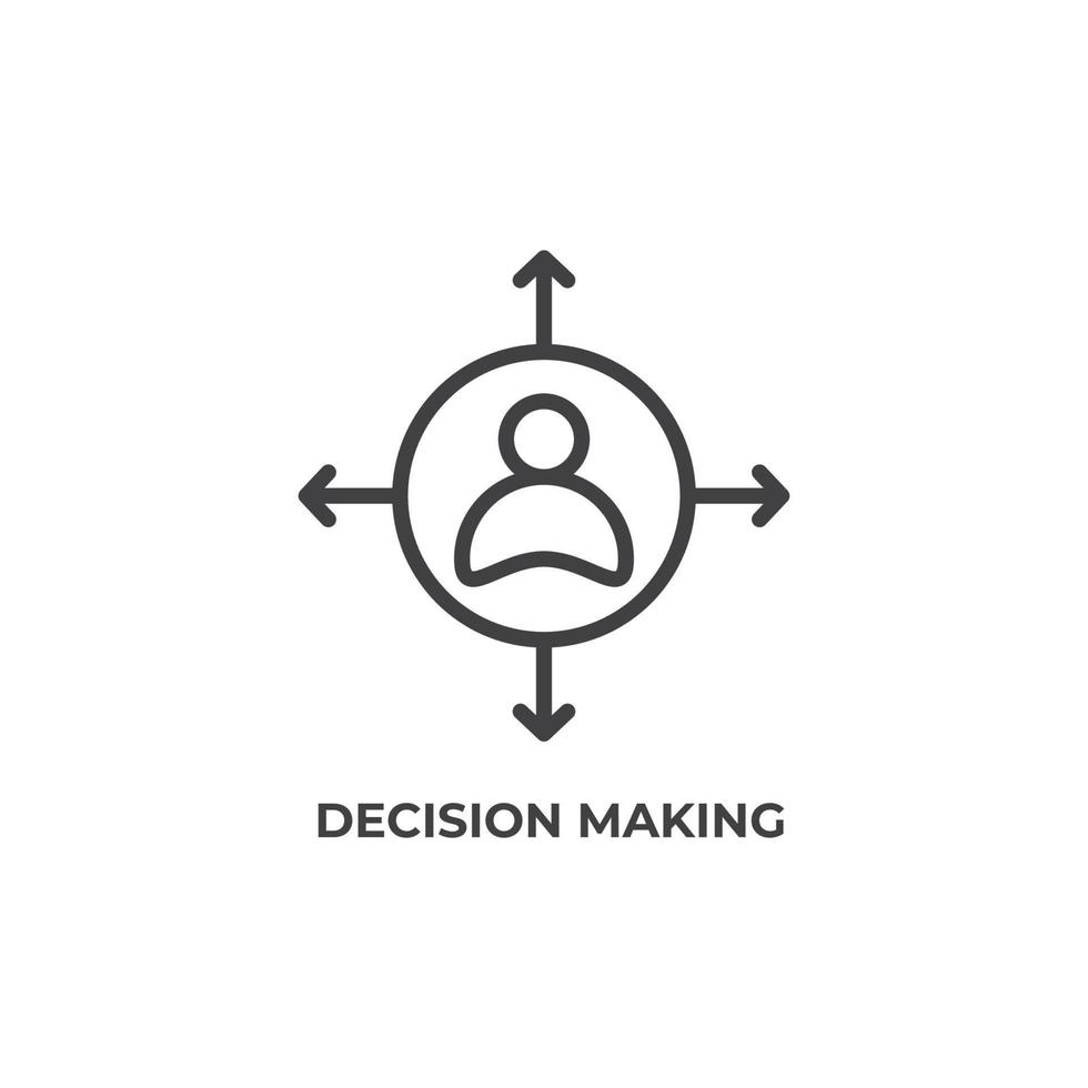 Vector sign of decision making symbol is isolated on a white background. icon color editable.