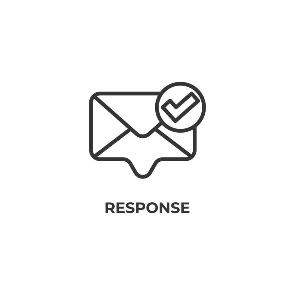 Vector sign of response symbol is isolated on a white background. icon color editable.