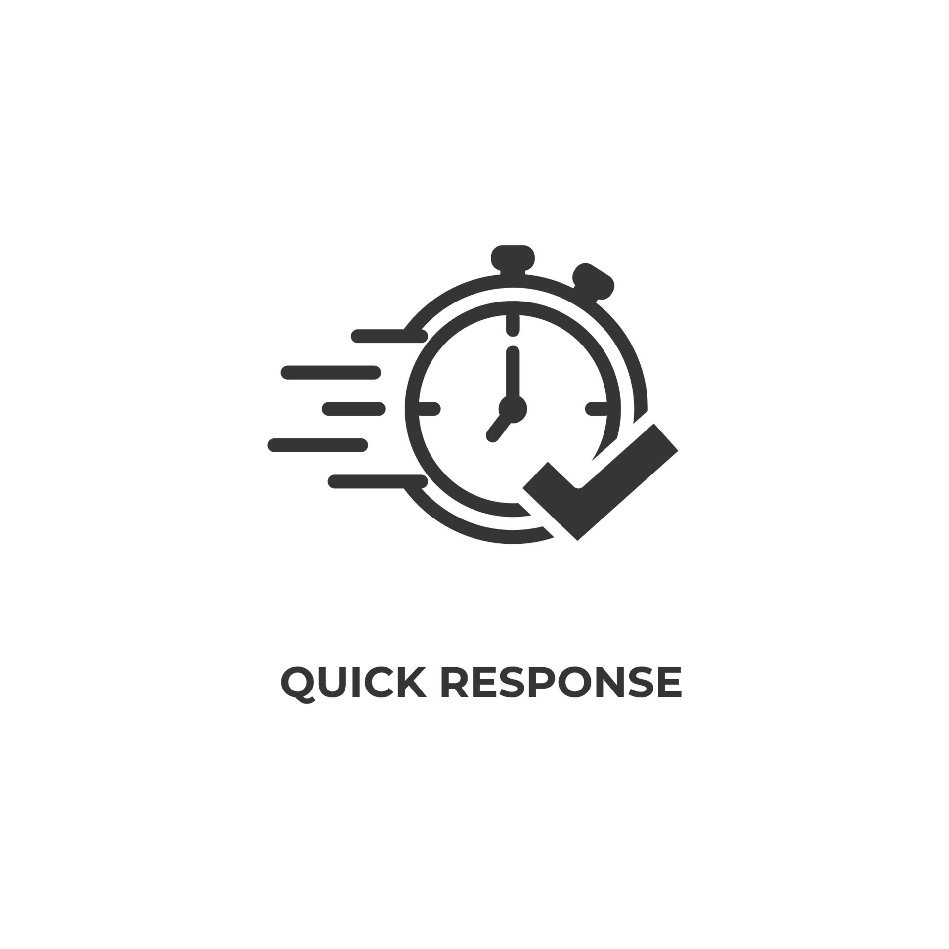 Vector sign of quick response symbol is isolated on a white background