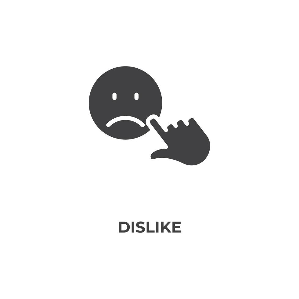 Vector sign of dislike symbol is isolated on a white background. icon color editable.