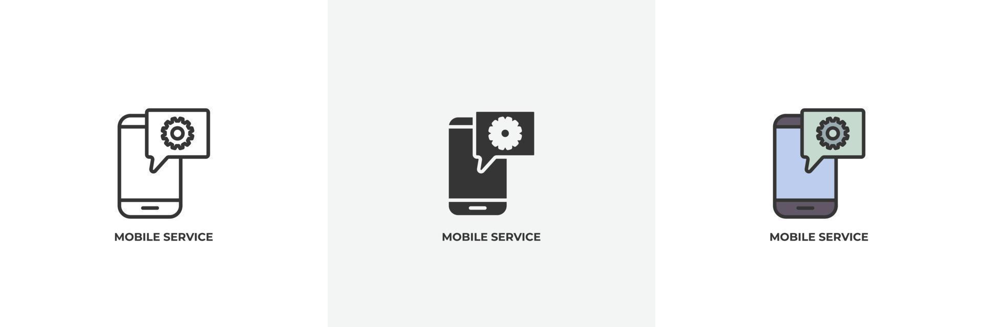 mobile service icon. Line, solid and filled outline colorful version, outline and filled vector sign. Idea Symbol, logo illustration. Vector graphics