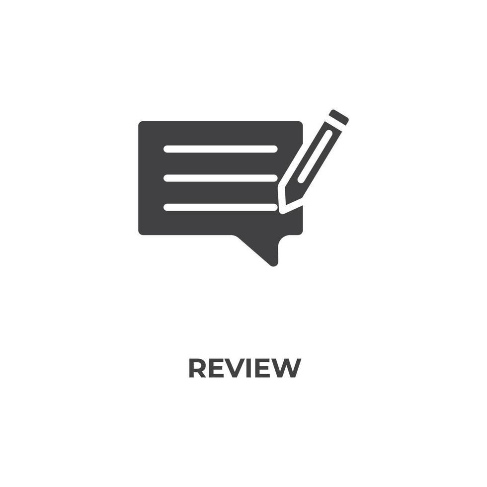 Vector sign of review symbol is isolated on a white background. icon color editable.