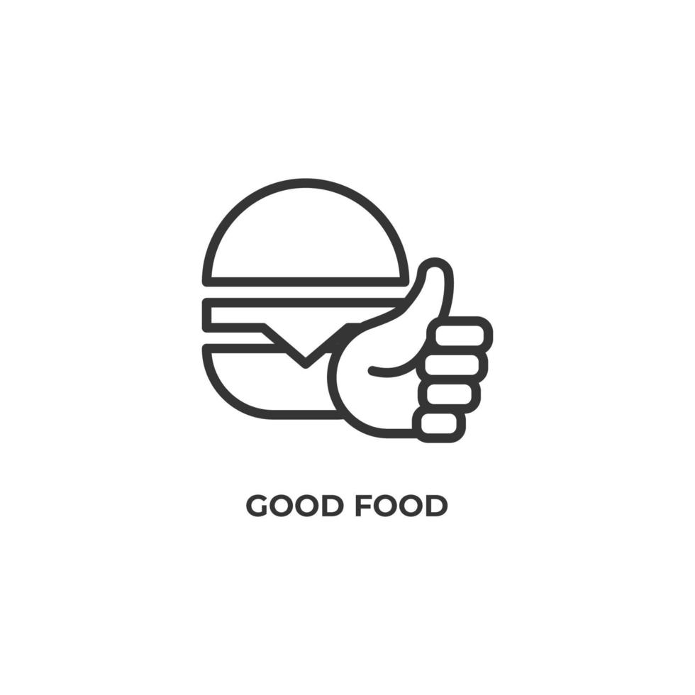 el signo vectorial del símbolo de buena comida está aislado en un fondo blanco. color de icono editable. vector