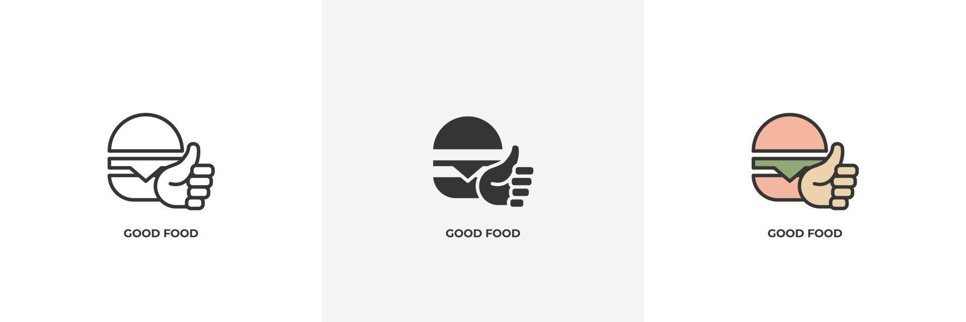 good food icon. Line, solid and filled outline colorful version, outline and filled vector sign. Idea Symbol, logo illustration. Vector graphics