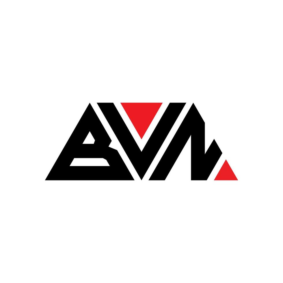 diseño de logotipo de letra de triángulo bvn con forma de triángulo. monograma de diseño de logotipo de triángulo bvn. plantilla de logotipo de vector de triángulo bvn con color rojo. logotipo triangular bvn logotipo simple, elegante y lujoso. bvn