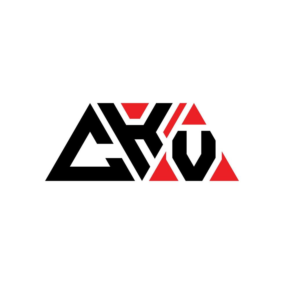 diseño de logotipo de letra triangular ckv con forma de triángulo. monograma de diseño del logotipo del triángulo ckv. plantilla de logotipo de vector de triángulo ckv con color rojo. logotipo triangular ckv logotipo simple, elegante y lujoso. ckv