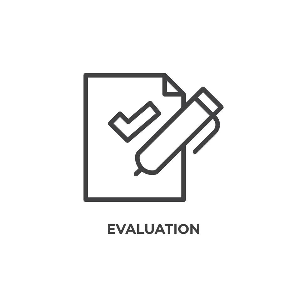 Vector sign of evaluation symbol is isolated on a white background. icon color editable.