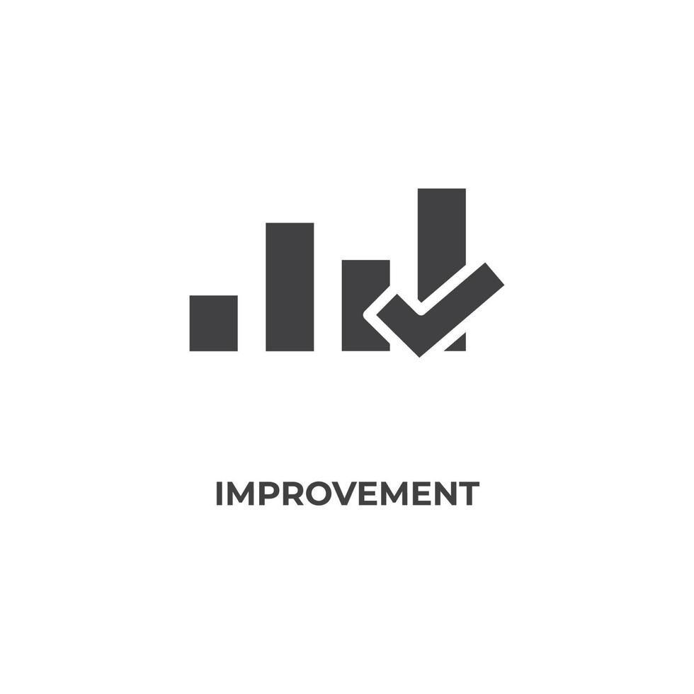 Vector sign of improvement symbol is isolated on a white background. icon color editable.