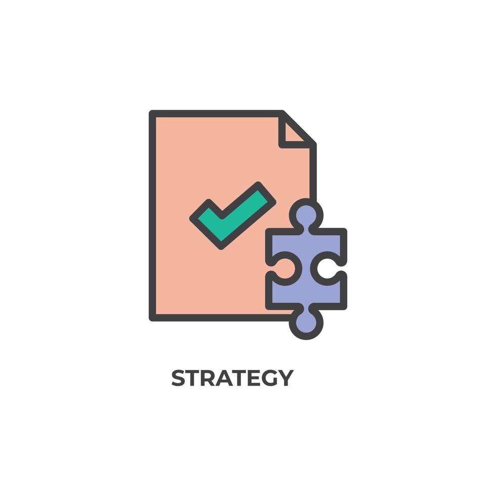 Vector sign of strategy symbol is isolated on a white background. icon color editable.