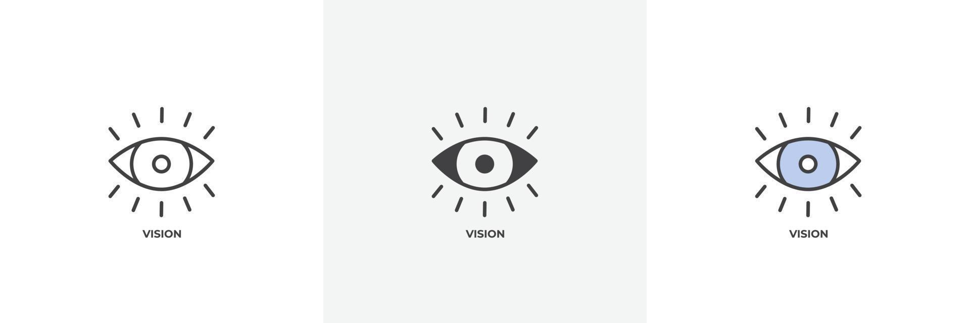 vision icon. Line, solid and filled outline colorful version, outline and filled vector sign. Idea Symbol, logo illustration. Vector graphics