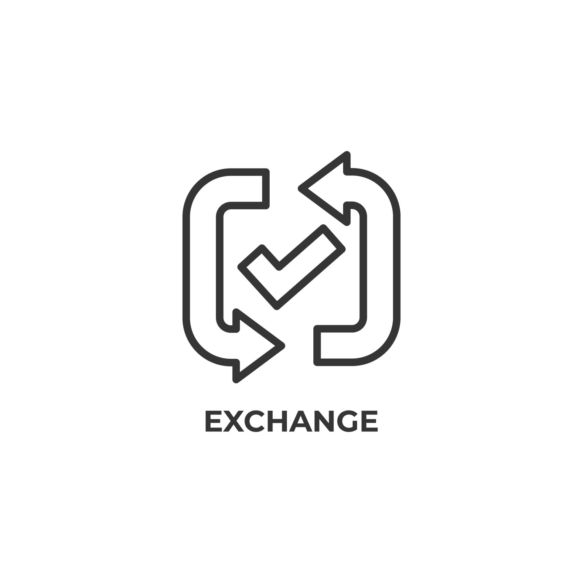 Vector sign of exchange symbol is isolated on a white background. icon