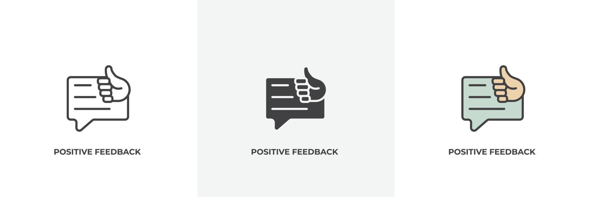 positive feedback icon. Line, solid and filled outline colorful version, outline and filled vector sign. Idea Symbol, logo illustration. Vector graphics